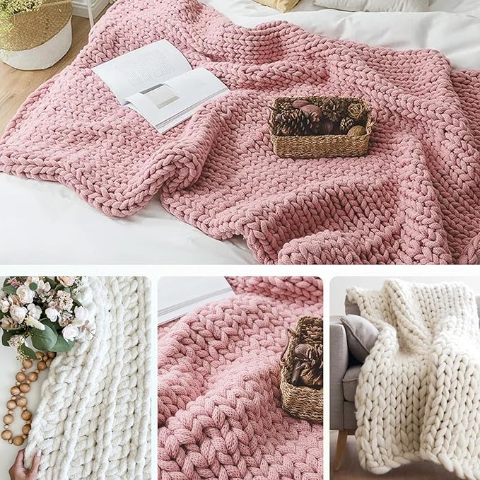 LITURTOO Chunky Blanket Loom - Loom for DIY Throw Blankets, Adjustable Size Hand Knitting Yarn Chunky,No Needles Required,Beginner Friendly Yarn Craft (61")