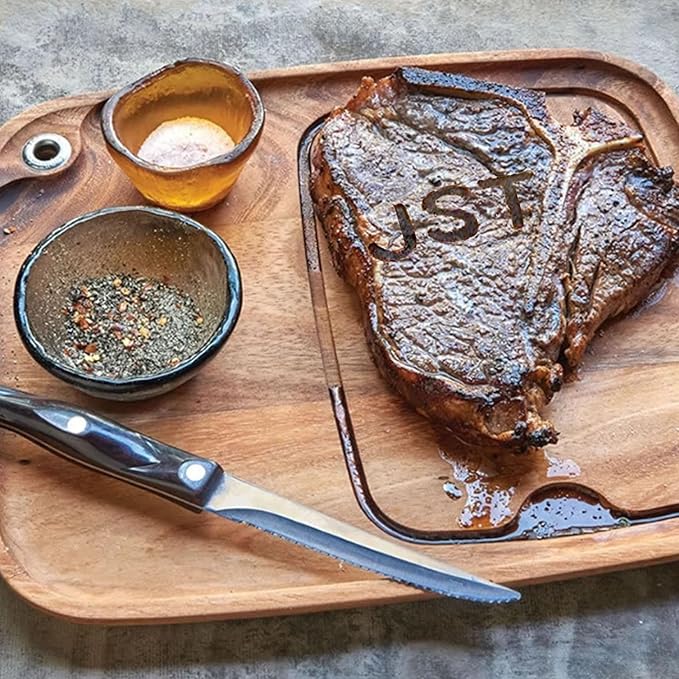 AIMOADO 26 Pcs 1 1/2" Letter Branding Iron for Wood, Hats, Leather, Alphabet Branding Iron for BBQ Steak Bread & Personalized Gifts, with Wooden Box and 2 Handles (1.5" Alphabet A-Z)