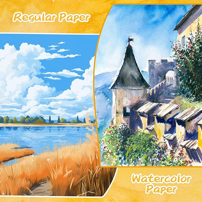 Caliart Metallic Watercolor Paints, 50 Colors Glitter Watercolors Set with 1 Brush, Portable Travel Painting Kit Gifts for Adults Artists Beginners Painters Art Supplies