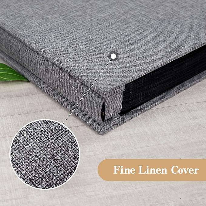 potricher Small Photo Album 4x6 300 Photos Linen Cover Picture Photo Book for Family Wedding Anniversary Baby Vacation (Gray,300 Pockets)