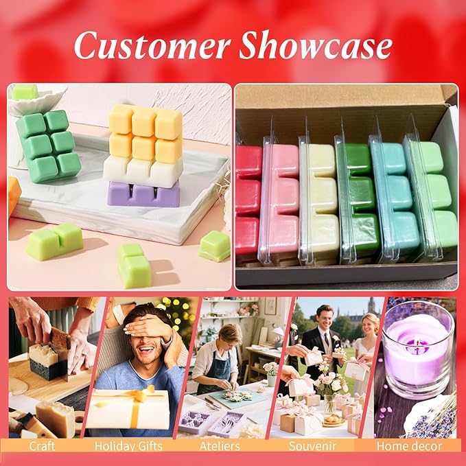 Thickened Wax Melt Molds Containers Clamshells Packaging for Wax Melts,Wax Tart Packaging for Enterprises or Households,Wax Seal Mold,Scentsy Wax Melts,Soy Wax,Wax Melt Warmer (60pcs)