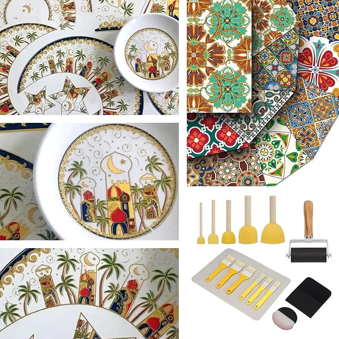 15 Pcs Essential Decoupage Tool Set, Decoupage Tool Set for Beginners, Professional Paper Craft Kit, Decoupage Starter Kit for DIY Arts and Crafts Projects, Decoupage Supplies