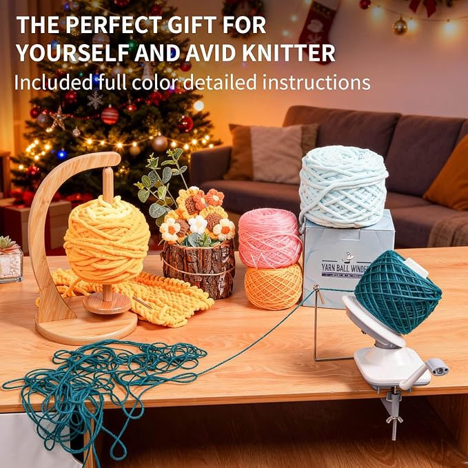 SPEENSUN Yarn Winder, Yarn Winder for Crocheting, 3.5 OZ Easy-to-Install and Efficiently Yarn Ball Winder with Lower Noise, Yarn Spinner for Crochet and Knitting Lover for Yarns Below Size 5