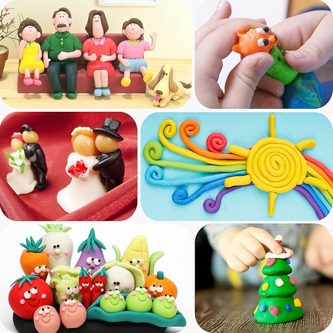 IGaiety Polymer Clay 110 Colors Oven Bake Clay Kit DIY Baking Clay Modeling Craft with Sculpting Tools and Accessories 245 Pcs Non-Toxic Ideal Gift for Beginner Adults Kids Jewelry Making