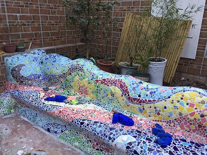 500g/1.1lb Random Color Irregular Ceramics Mosaic Tiles,DIY Making Creative Ceramic Mosaic Tiles for DIY Craft Plates Flowerpots Vases Cups Mosaic Making Supplies (Petal)