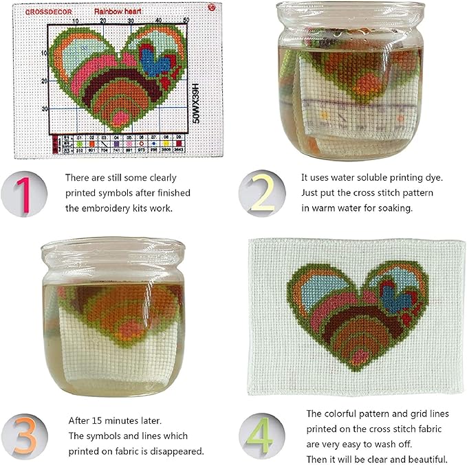 Dimensean Stamped Cross Stitch Kits Full Range of Embroidery Patterns Starter Kits for Beginners Adult DIY Cross Stitches Needlepoint Kits 11CT-Mountain River Forest Eagle 16x20 inch