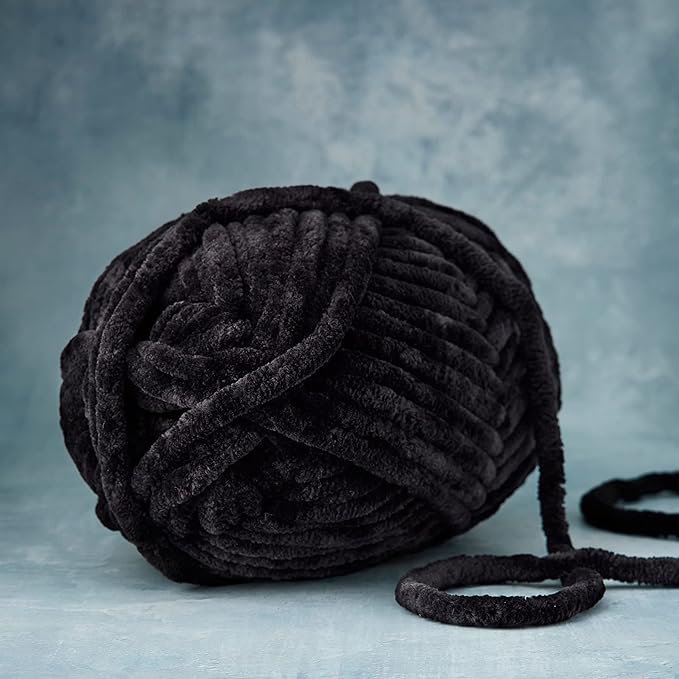 Loops & Threads Sweet Snuggles Yarn - Solid Yarn for Knitting, Crochet, Weaving, Arts & Crafts - Black, Bulk 18 Pack