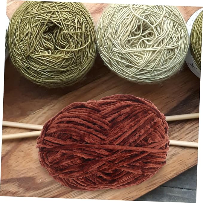 Hand-Knitting Wool Yarn for Crafts DIY Projects Soft Skin-Friendly Medium Thickness Crochet and Knitting Wool Yarn Bundle for Beginners and Home Sewing Coffee
