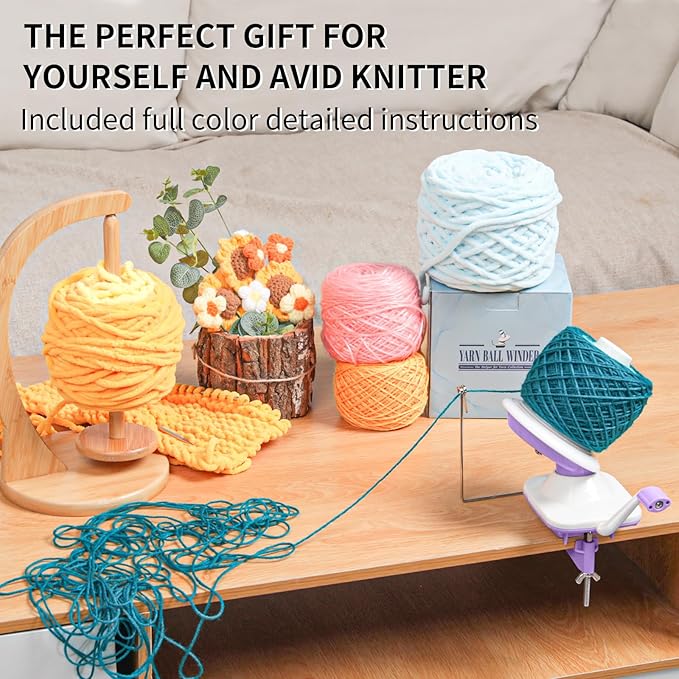 SPEENSUN Yarn Winder for Crocheting, 3.5 OZ Easy-to-Install and Efficiently Yarn Spinner with Lower Noise for Yarns Below Size 5, The Best Gift for Crochet and Knitting Lover
