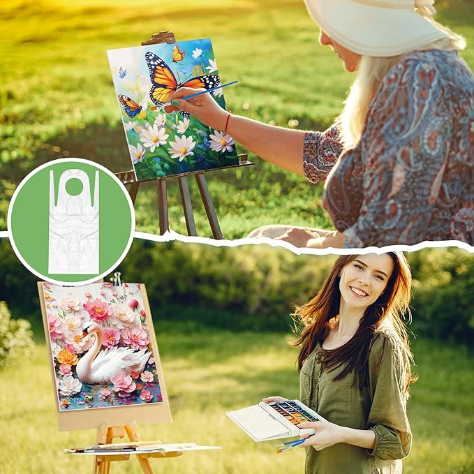 Tenceur 16 Sets Pre Drawn Canvas to Paint for Sip and Paint Party, 8 x 10 Inch Preprinted Framed Pre Sketched Coloring Canvas with Easels and Brushes for Adults Party Supplies(Garden)