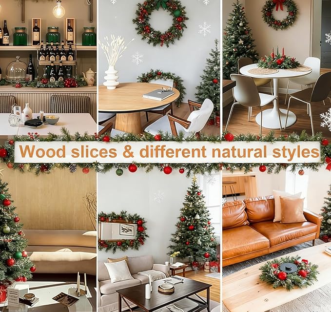 (8) Pack 8-9 Inches Wood Centerpieces for Tables, Rustic Wood Slices for Centerpieces, Natural Wooden Centerpieces for Tables Wedding, Party, Rustic Decor, Art Creation