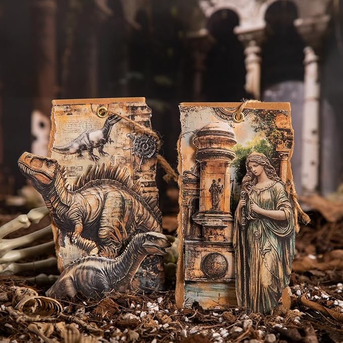 180 Sheets Vintage Adventure Scrapbook Paper Set – Ancient Civilizations, Dinosaurs, Astronomy, Greek, Mayan & Egyptian Decoupage Junk Journal Ephemera, Antique Aesthetic Collage Craft Supplies