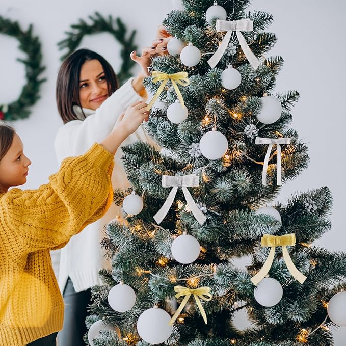 TONIFUL 5 Rolls Christmas Glitter Ribbon Set - Gold & Silver 3/8" & 1" Width x 25 Yards Ribbon for Crafts, Wreath, Tree, Gift Wrapping, Bows, Bouquet, Christmas, Valentine, Thanksgiving, Decoration