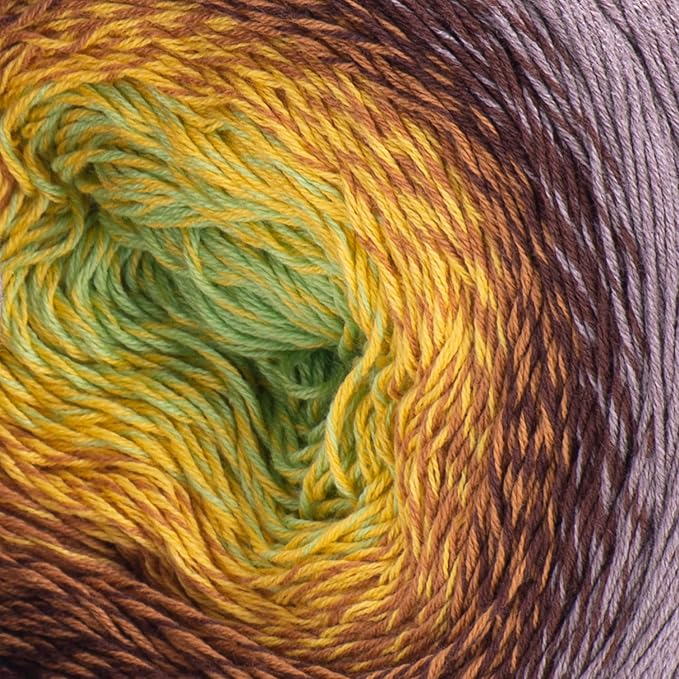 2 Skein/Pack Yarnart Flowers Gradient Yarn, Each Ball 8.8 Oz (250gr) / 1094 Yards (1000m), 55% Cotton 45% Acrylic, Superfine Fingering Weight for Knitting and Crochet, 317 - Brown
