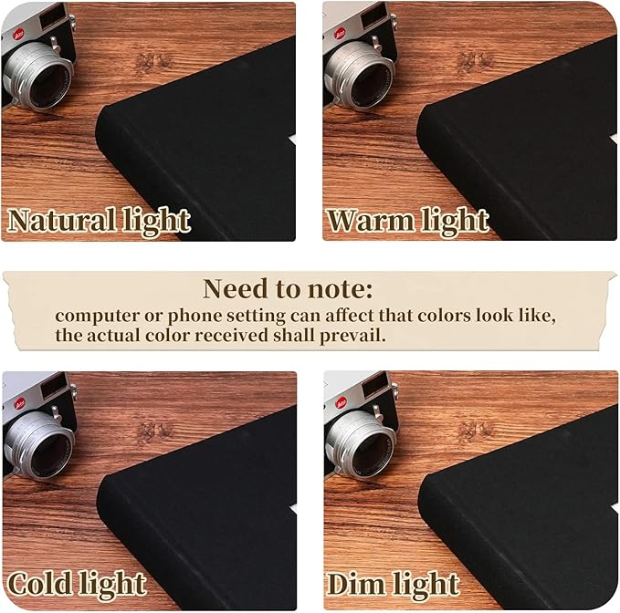 Vienrose Scrapbook Album 12" x 12", Large Linen Photo Album with Writing Space, DIY Scrapbook Supplies for Wedding, Baby, Family Memories & Travel (50 sheets / 100 pages, Black)