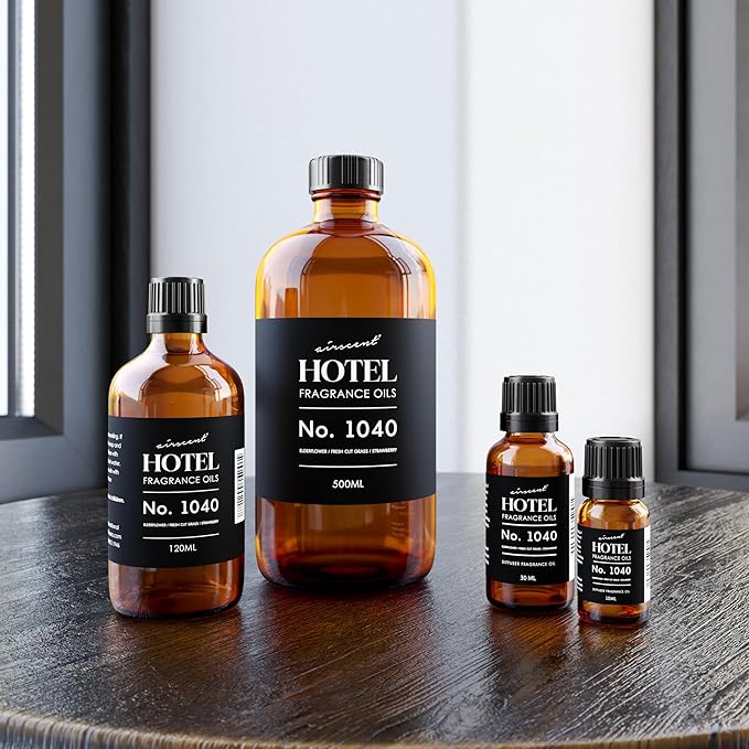 AirScent 50 Central Park Ritzy Hotel Fragrance No. 1040 - Elderflower Fresh Cut Grass Strawberry - Hotel Diffuser Oil for Ultrasonic and Waterless Diffusers and Crafting - 10 mL, 0.34 fl oz Bottle