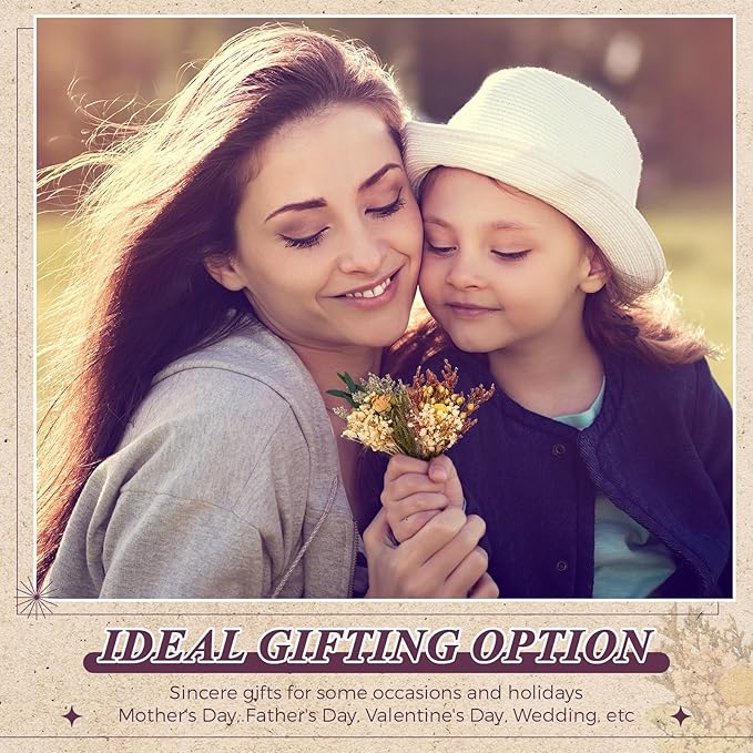 Layhit 24 Pcs Boho Dried Flower Bouquet Mini Wedding Handmade Dry Flowers Decor for Vase Crafts DIY Photo Boutonniere for Men Floral Plant for Bridesmaid Gift Birthday Decor (Vivid)