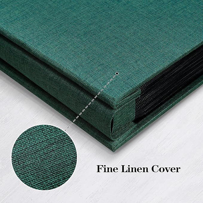 Mublalbum Photo Album 4x6 1000 Photos Linen Cover Large Picture Book Holds Horizontal and Vertical Pockets for Wedding Family Anniversary and Baby (Dark Green)