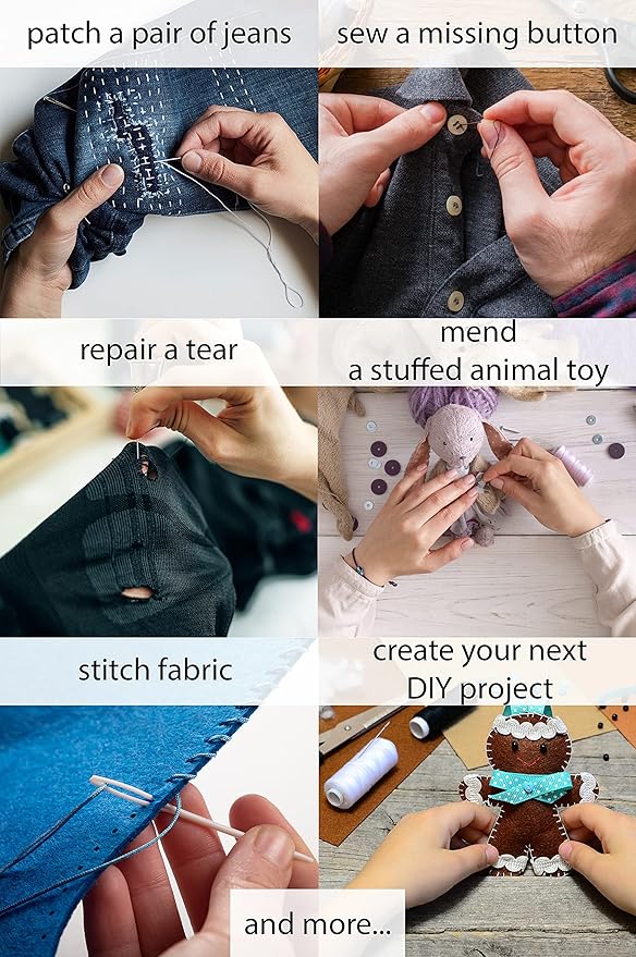 Vellostar Large Sewing Kit for Adults & Beginners – Portable Needle and Thread Kit with Professional Sewing Supplies & Accessories for Home Clothing Repairs, 36XL-Color Threads, 30-Assorted Needles