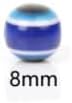 200pcs Sphere Round Evil Eye Beads Handmade Resin Lampwork Beads 8mm Charms Spacer Bead with Elastic Rope for Bracelets Necklace Jewelry Craft Making (Sphere Round-Black) - Image 3