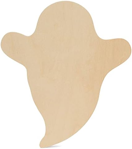 Wood Ghost Cutouts 8 x 7 Inch, Pack of 6 Unfinished Wooden Cutouts for Crafting, and DIY Halloween Décor, by Woodpeckers by Woodpeckers