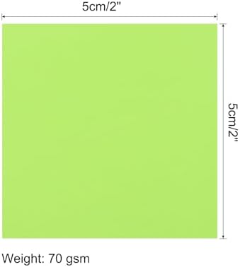 MECCANIXITY 50 Sheet Origami Paper Double Sided Fluorescent Green 2x2 Inch Square Sheet for Art Craft Project, Beginners, Gifts Decor - Image 2