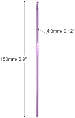 uxcell 20Pcs Aluminum Crochet Hook 3.0mm Knitting Needles for DIY Craft Yarn Purple - Image 2