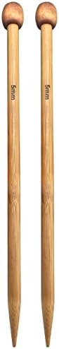 Weabetfu Bamboo Knitting Needle Straight Single Pointed 13.8-inch Length Knitting Needles for Handmade DIY Knitting,US Size 8(5mm) by Weabetfu
