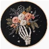 TINDTOP Halloween Embroidery Kit for Adult, Embroidery DIY Starter Kit, with Stamped Patterns, Hoop, Tools, Colorful Threads with Needles, Instructions (Halloween E) by TINDTOP