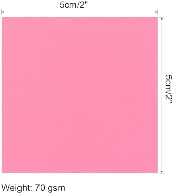 MECCANIXITY 50 Sheet Origami Paper Double Sided Fluorescent Pink 2x2 Inch Square Sheet for Art Craft Project, Beginners, Gifts Decor - Image 2