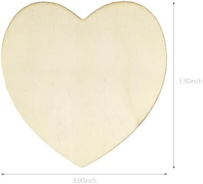 10 Pack 4 Inch Unfinished Wood Pieces for Crafts, Laser Blanks (10, Heart) - Image 2