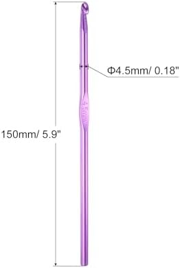 uxcell 20Pcs Aluminum Crochet Hook 4.5mm US Size 7 Knitting Needles for DIY Craft Yarn Purple - Image 2