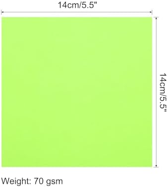MECCANIXITY 100 Sheet Origami Paper Double Sided Fluorescent Green 5.5x5.5 Inch Square Sheet for Art Craft Project, Beginners, Gifts Decor - Image 2