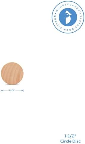 Round Wooden Discs, Pack of 200 Blank Tokens, 1-1/2 x 1/8 Inch Wooden Circles for Crafts, Wood Rounds, Bulk Wood Coins Unfinished Wood Circles for Crafts, Wood Slices by Woodpeckers - Image 2