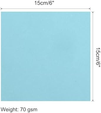 MECCANIXITY 25 Sheets Origami Paper Double Sided Light Blue 6x6 Inch Square Sheet for Art Craft Project, Beginners, Gifts Decor - Image 2