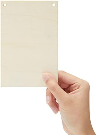 Bright Creations Unfinished Wood Craft Blanks - 3.75 x 5.75 in, Pack of 50 - Jute String Included for Blank Wood Signs & Banners - Great for Stenciling, String Art & DIY Painting - Wooden Plaques Bulk - Image 5