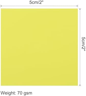 MECCANIXITY 50 Sheet Origami Paper Double Sided Fluorescent Yellow 2x2 Inch Square Sheet for Art Craft Project, Beginners, Gifts Decor - Image 2