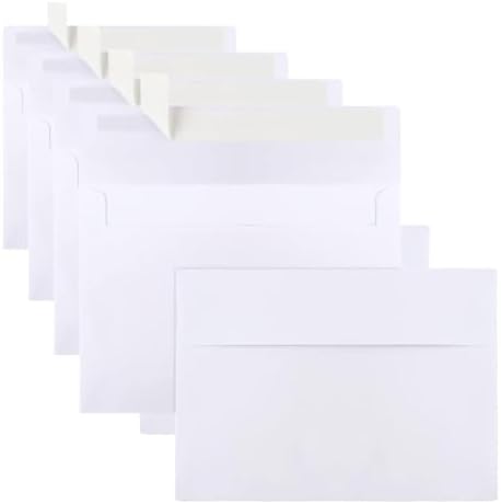 200 Packs 5x7 Envelopes, White A7 5x7 Envelopes for Invitations, Printable, Self Seal for Weddings, Photos, Postcards, Greeting Cards, Mailing by Joyberg