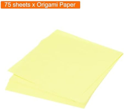 MECCANIXITY 75 Sheet Origami Paper Double Sided 6x6" Light Yellow - Image 3