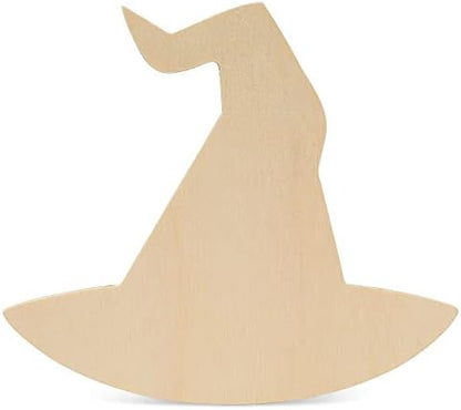 Wood Witch's Hat Cutouts 12 x 10-1/2 Inch, Pack of 3 Fall Unfinished Wood Cutouts to Paint and Display, DIY Halloween Décor, by Woodpeckers by Woodpeckers