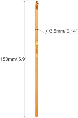 uxcell 20Pcs Aluminum Crochet Hook 3.5mm US Size E (Size 4) Knitting Needles for DIY Craft Yarn Gold Tone - Image 2