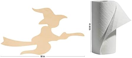 Witch on Broom Wooden Cutout 12 x 18 Inches, 1 Unfinished Birch Wood Cutout for Halloween Decor and DIY Crafts, by Woodpeckers - Image 4