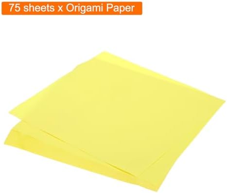 MECCANIXITY 75 Sheet Origami Paper Double Sided 10x10" Fluorescent Yellow - Image 3