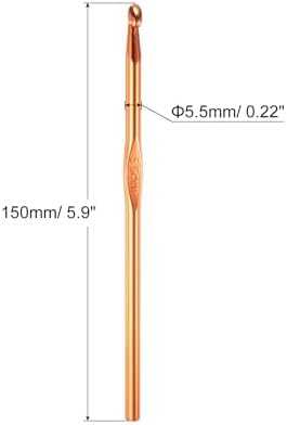 uxcell 20Pcs Aluminum Crochet Hook 5.5mm US Size I (Size 9) Knitting Needles for DIY Craft Yarn Rose Gold Tone - Image 2