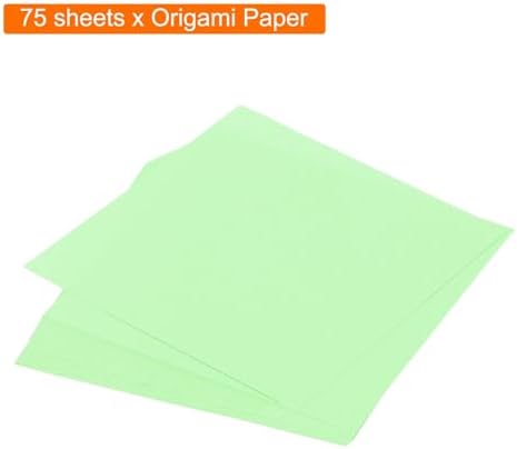 MECCANIXITY 75 Sheet Origami Paper Double Sided 4x4" Light Green - Image 3