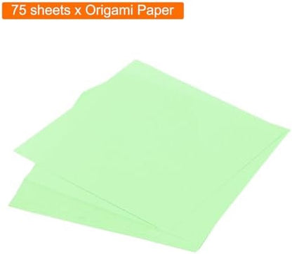 MECCANIXITY 75 Sheet Origami Paper Double Sided 3x3" Light Green - Image 3