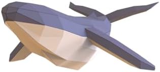 DIY Humpback Whale Paper Sculpture Kit, Low‑Poly Papercraft Hanging Ornament, 3D Geometric Suspended Decor for Home & Nursery, Adult Craft Kit, Tools Not Included by Handmade