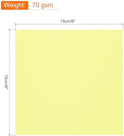 MECCANIXITY 75 Sheet Origami Paper Double Sided 6x6" Light Yellow - Image 2