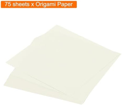MECCANIXITY 75 Sheet Origami Paper Double Sided 4x4" Creamy White - Image 3