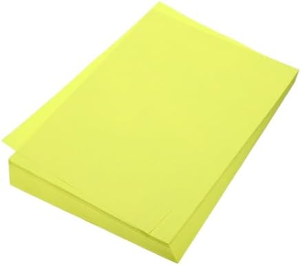 MECCANIXITY 100 Sheet Origami Paper Double Sided Fluorescent Yellow 11.7 x 8.3 Inch Square Sheet for Art Craft Project, Beginners, Gifts Decor by MECCANIXITY